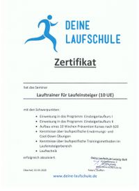 Zertifikat Lauftrainer 001
